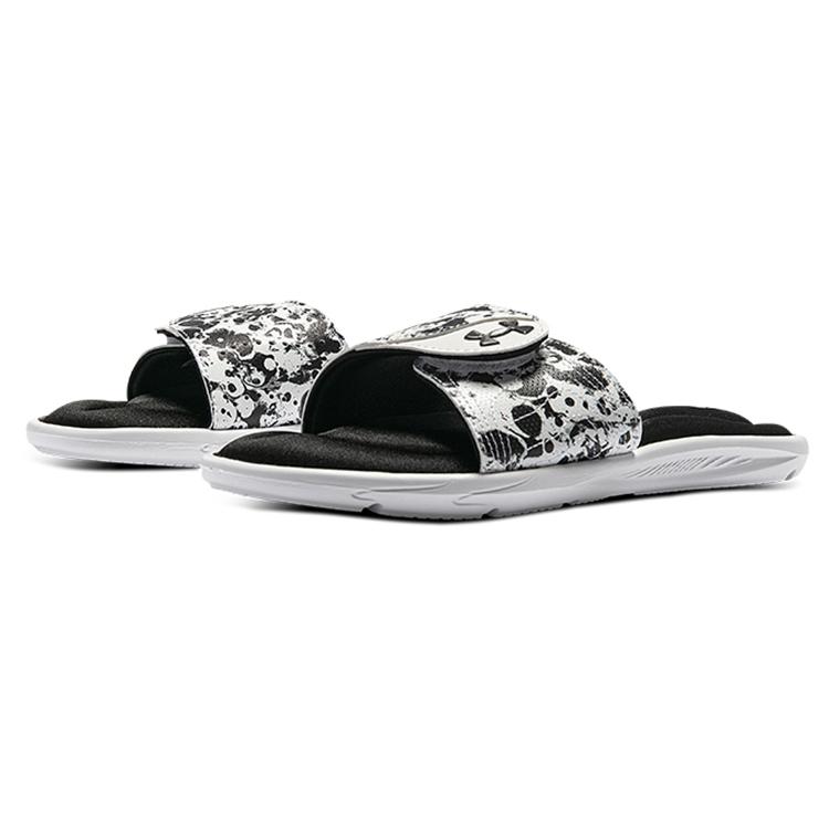 Under Armour Ignite 6 Graphic Strap Slide 'Black White' Women's 3024453-002