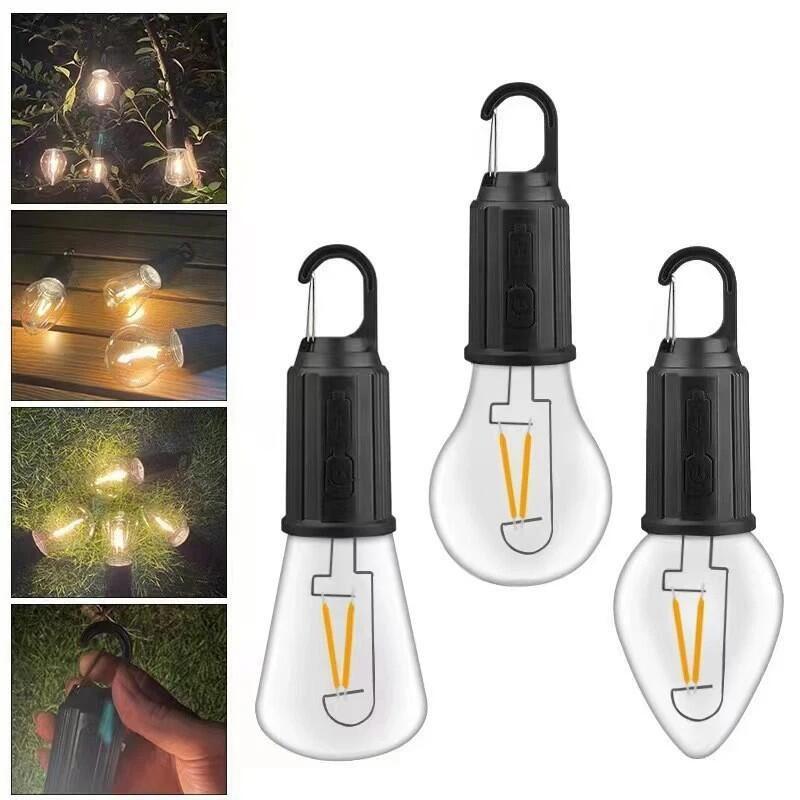 Outdoor USB Rechargeable LED Lamp Bulbs High Brightness Emergency Light Hook Up Camping Fishing Portable Lantern Night Lights