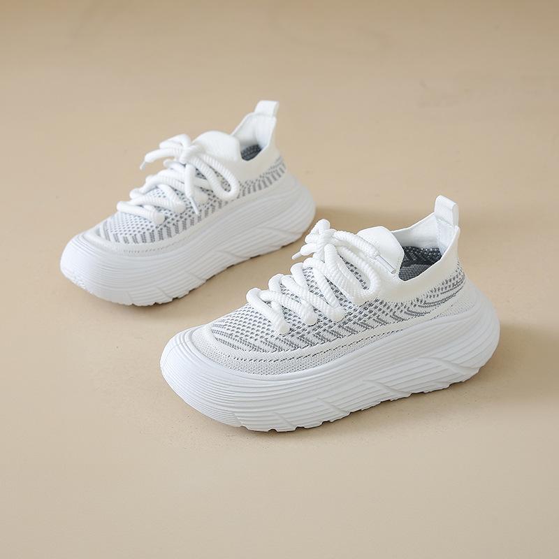 Stepping on shit feels breathable mesh sports little white shoes women's summer new fly-woven mesh shoes non-slip thick-soled casual dad shoes