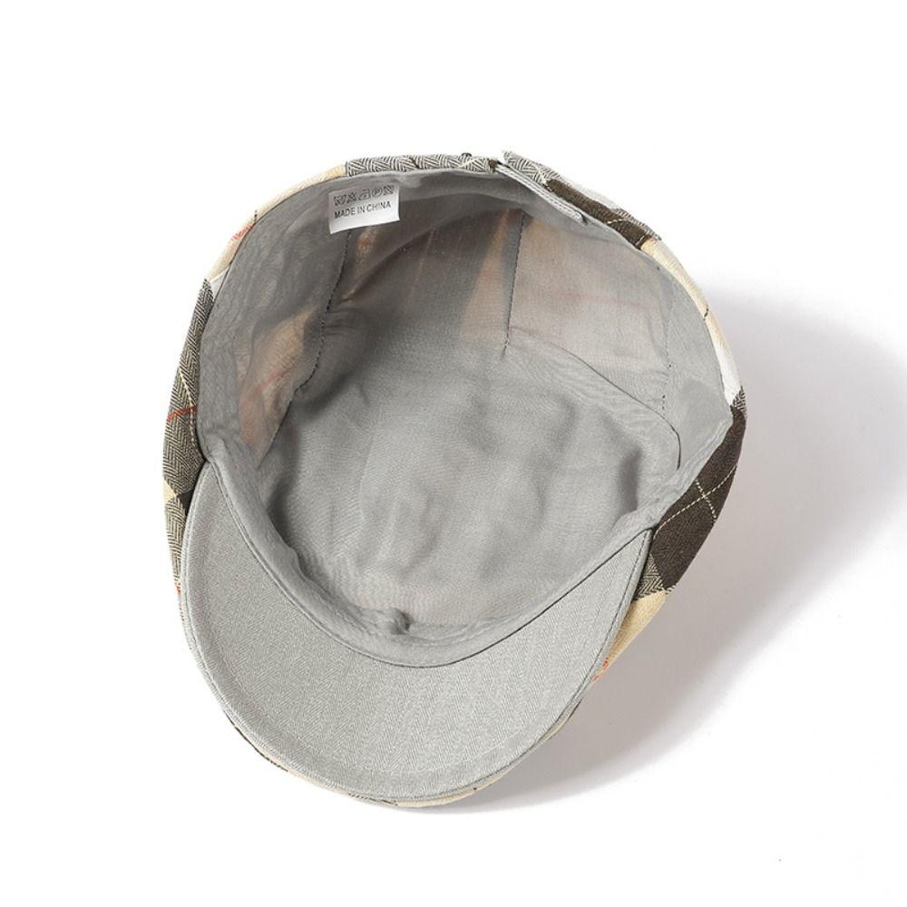 Colorful Plaid Dot Beret Checkered Pattern Retro Painter Hat Personality Forward Cap Ladies