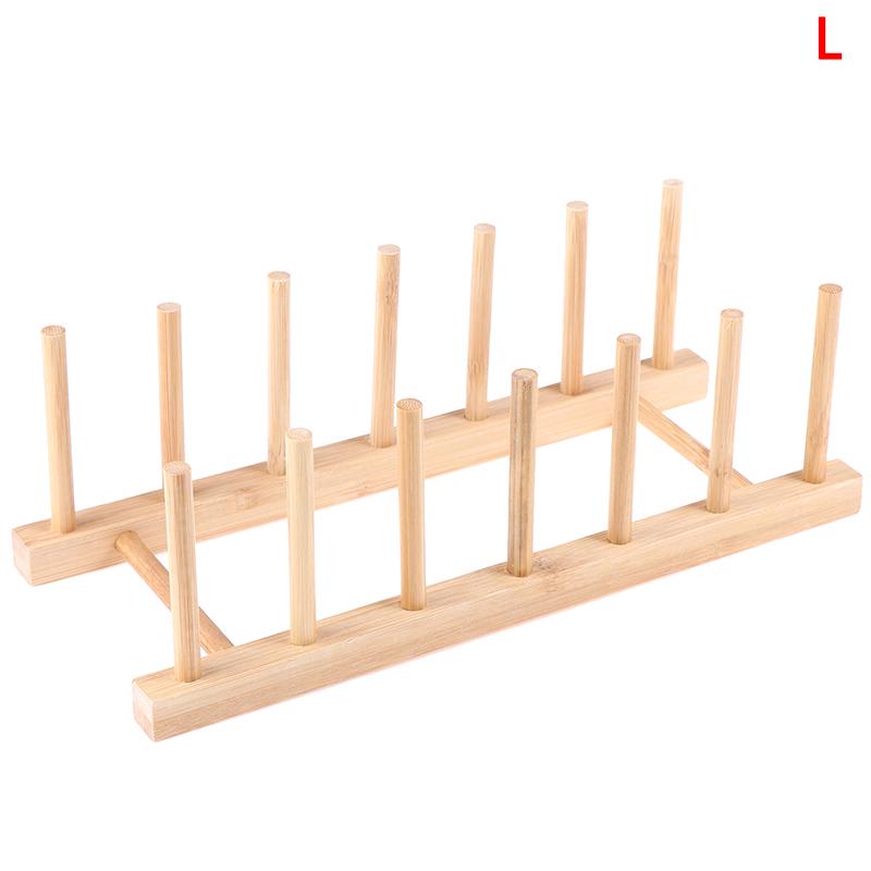 Bamboo Dish Rack Dishes Drying Drainer Storage Kitchen Cabinet Organizer L