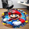 1 szt. Okrągły dywanik biurowy Mario Adventure, pod krzesła biurowe, do sypialni, salonu, wystrój domu a1022259