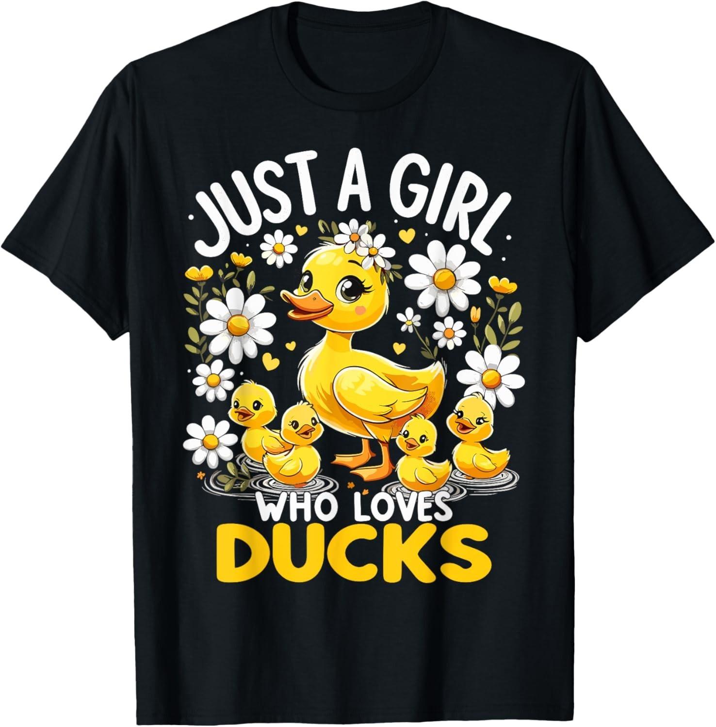 Cute Duck Lover Just A Girl Who Loves Ducks T-Shirt Mens Womens Tees Top unisex T-Shirt Mens Womens Tees Top S