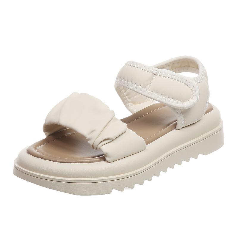 

Sports sandals women s 2025 summer new thick-soled outer wear stepping on shit Velcro dad soft-soled Roman beach shoes 40