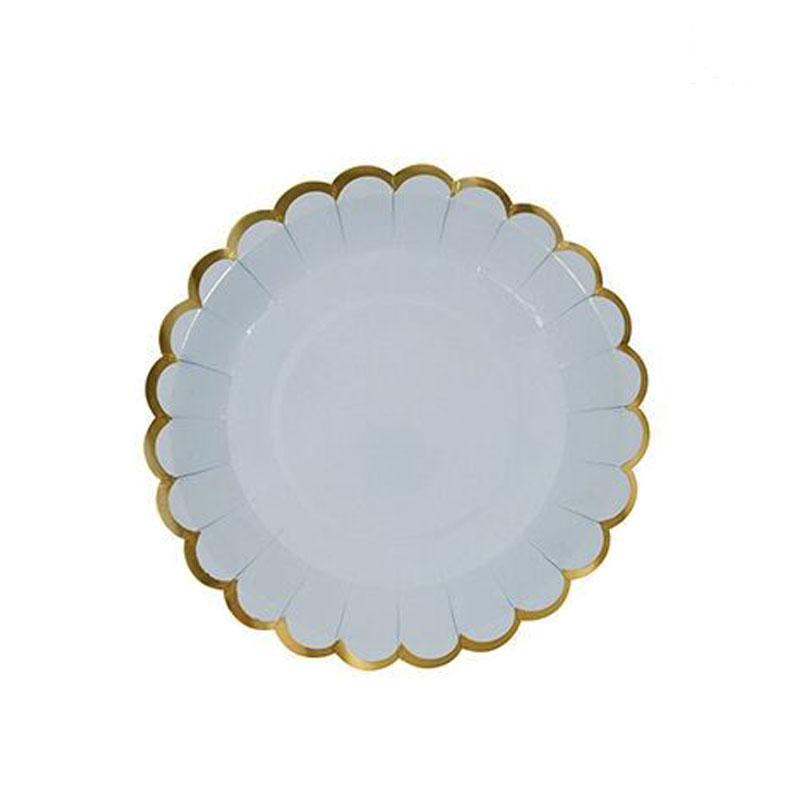 Disposable Paper Plate Lace Cups Hot Stamping Lace Dessert Paper Plates Tableware Wedding Happy Birthday Party Supplies