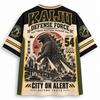 Godzilla 1954 Monster 54 Mesh Shirt Men's and Women's T-shirt Retro Monster Full Print Street Hip Hop Loose Role Playing Top