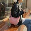 Large Capacity Dumpling Bag Zipper Crossbody Bag Simple Plaid Shoulder Bag  Daily