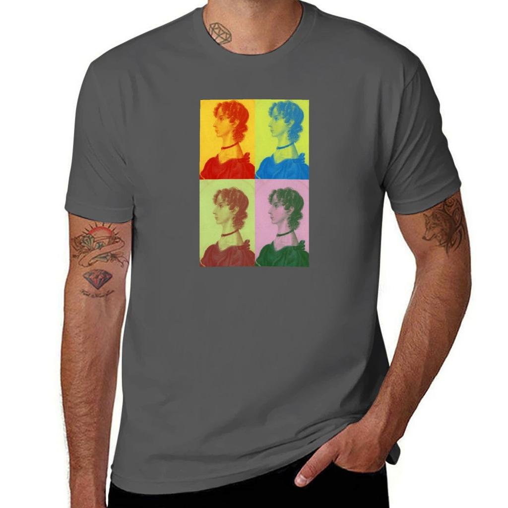 Colored Portraits Of Anne Bront?, Originally Drawn By Charlotte Bront? T-shirt Cotton T Shirts High Quality T-shirt