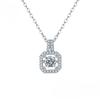 Silver Plated K White Gold Moissanite Women's NecklaceGrade  Square Princess Cut Romantic Atmosphere Fine Jewelry