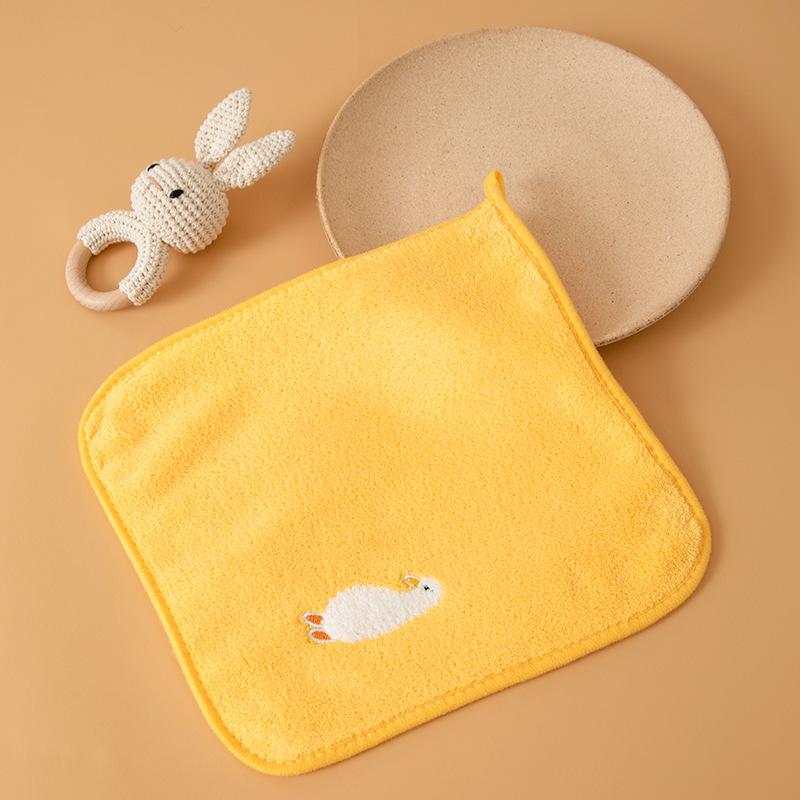 Soft Baby Towels Cute Coral Velvet Absorbent Face Hand Towel Kids Shower Wipe Washcloth Children Handkerchief Bath Towel 25x25cm