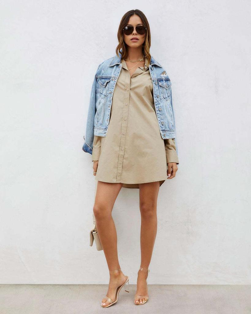 2025 Women's Autumn/Winter Loose Lapel Single-Breasted Mid-Length Shirt