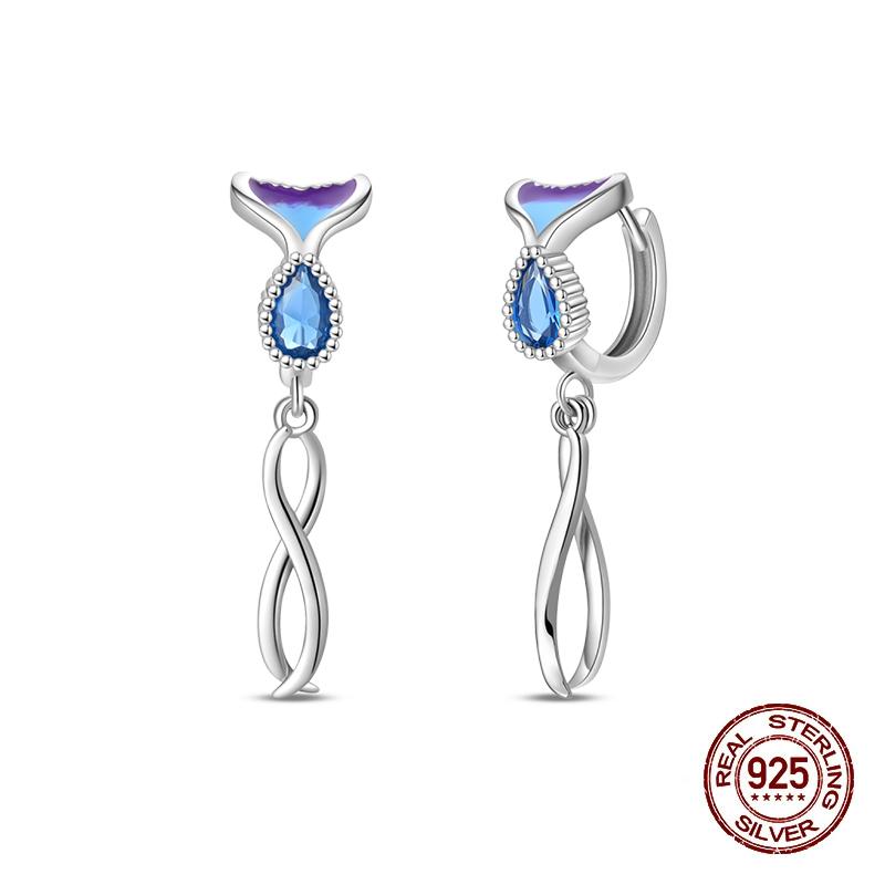 Stud Earrings For Women Copper Colorful Starfish Shell Sparkling Butterfly Luxury Fine Jewelry Girl'S Earrings