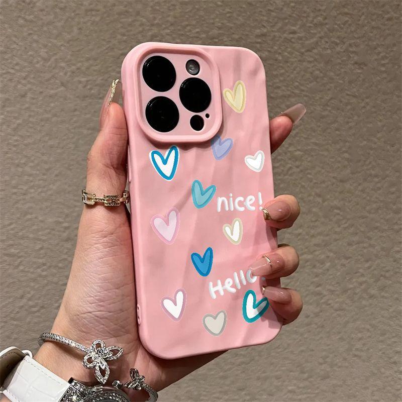 Nice love iPhone11promax mobile phone case is suitable for Apple 11promax fold pattern 11 matte 11.