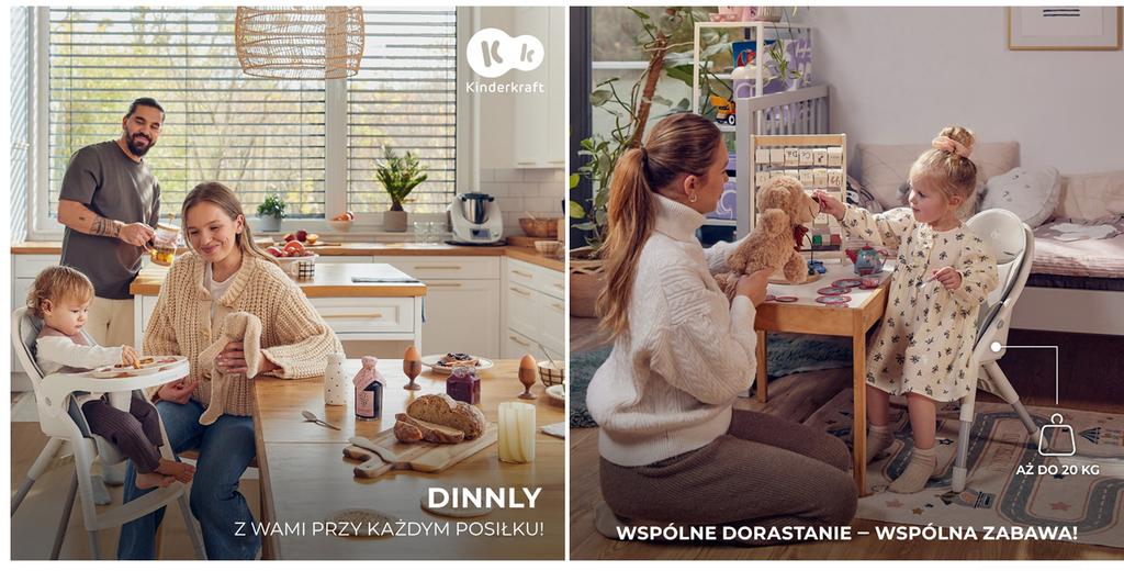 Kinderkraft DINNLY Hochstuhl 2in1 Grau