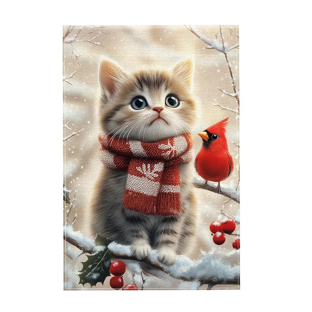 Merry Christmas Hanging Flags Garden Flag Banner Candy Candy Double-sided Printing Imitation Linen Flags Home Garden Decoration