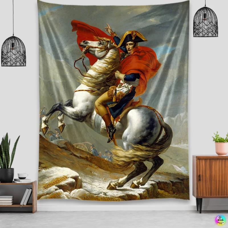Heroic Napoleon Tapestry  Equestrian Portrait  Historical Art Piece  Unique Wall Art for Bedroom  History Lover Gift