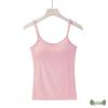 Women's One-Piece Camisole with Built-In Pads: Wire-Free, Adjustable Spaghetti Straps, Ideal Bandeau Base Layer