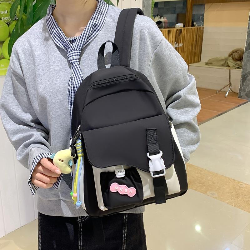 Schoolbag new large-capacity contrasting color schoolbag student versatile Japanese small fresh backpack versatile casual backpack