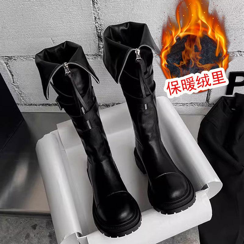 

Модели осень-зима 2025, но ботфорты, женские ботинки Мартин, ботинки мотоциклиста на платформе, высокие сапоги с ремешками и пряжками для двух способов носки 40