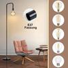 Lampadaire salon - NETTLIFE - E27 - Noir - Métal - Interrupteur au pied