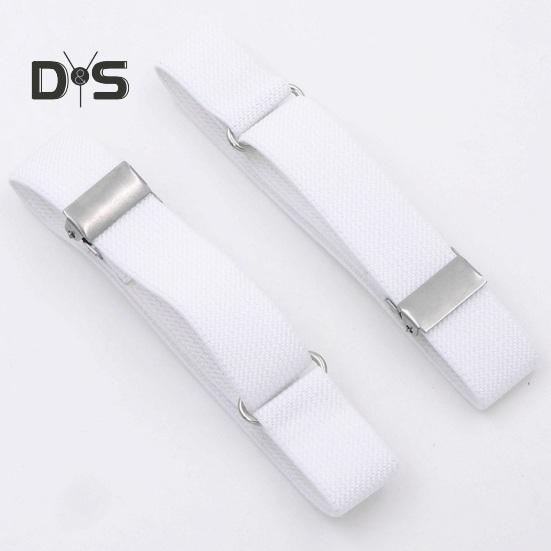 1 Pair Unisex Armband Adjustable Faux Leather 2CM Width Solid Color Elastic Shirt Sleeve Holder Arm Cuffs Bands Party Wedding Clothing Accessories