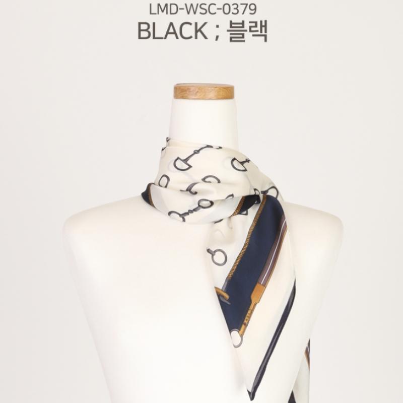 Shop Women Autumn Buckle Silk Filling Premium Scarf Black Lmd Wsc 0379