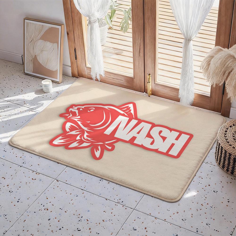 Brand N Nash Fishing Floor Mat Eco Flannel Doormat Non Slip Odorless Indoor Floor Rug Soft Short Plush Home Mat
