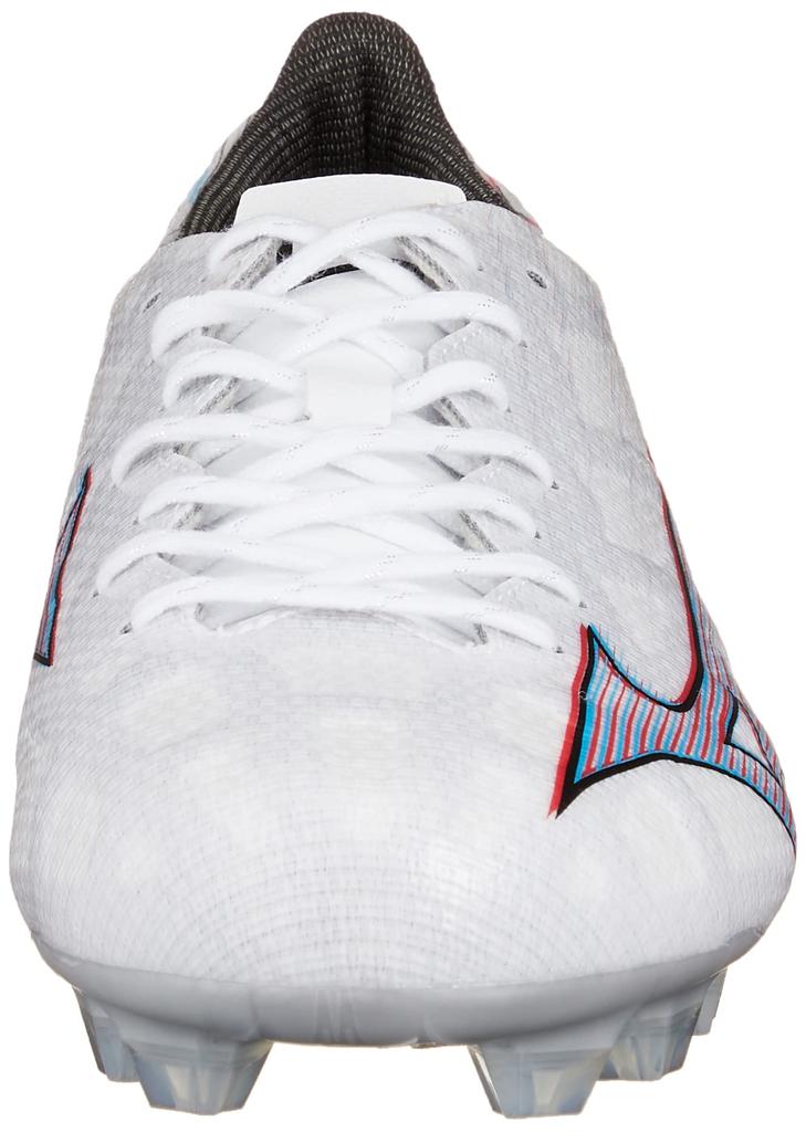 Mizuno Alpha PRO Soccer Size Perfect for Club Activities Cleats, Wide, Lightweight, White/Ignition Red/Blue, 26.0 cm, 2E,