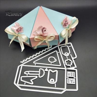 Candy Gift Box Triangle Metal Cutter Template DIY Scrapbooking Paper Craft Stencil
