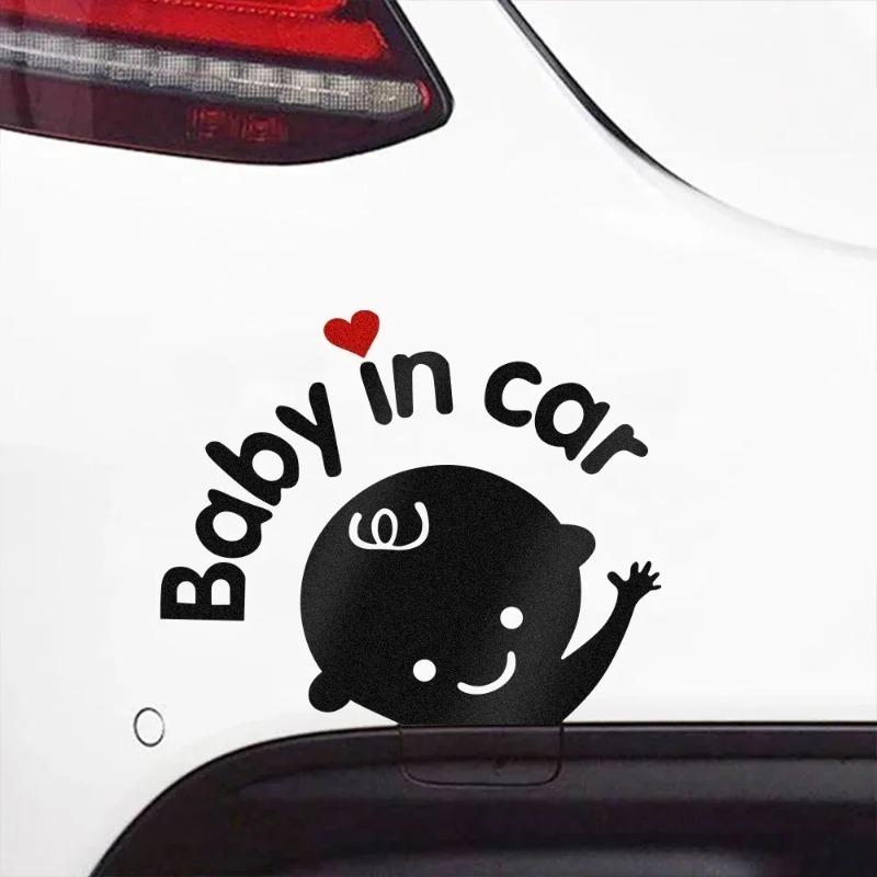 Engrave Engrave Cartoon Stickers Baby In Car Auto Window Glass Funny Baby On Board PVC Decal Personalized Decoration Auto