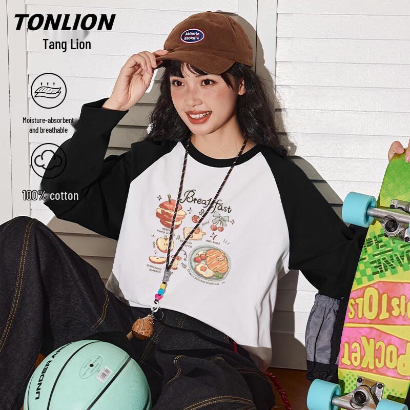 

TonLion Women s Pure Cotton Long-Sleeve T-Shirt L