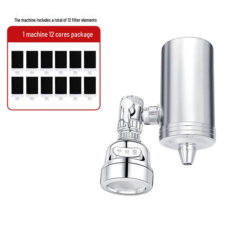 TLXT Enhanced Faucet Water Purifier Filter with 12 Cartridges