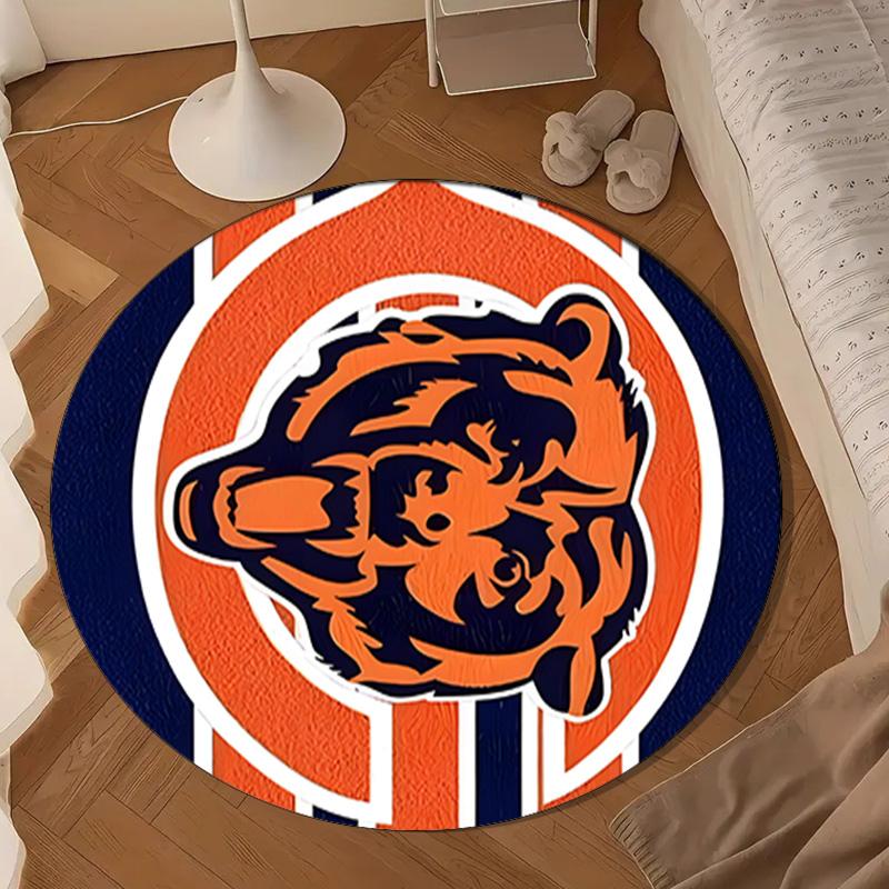 Chicago Bears Logo Round Mat, Anti-slip Circle Carpet Chair Rug For livingroom,Bedroom, Doormat Home Decor Gift Christmas Gifts
