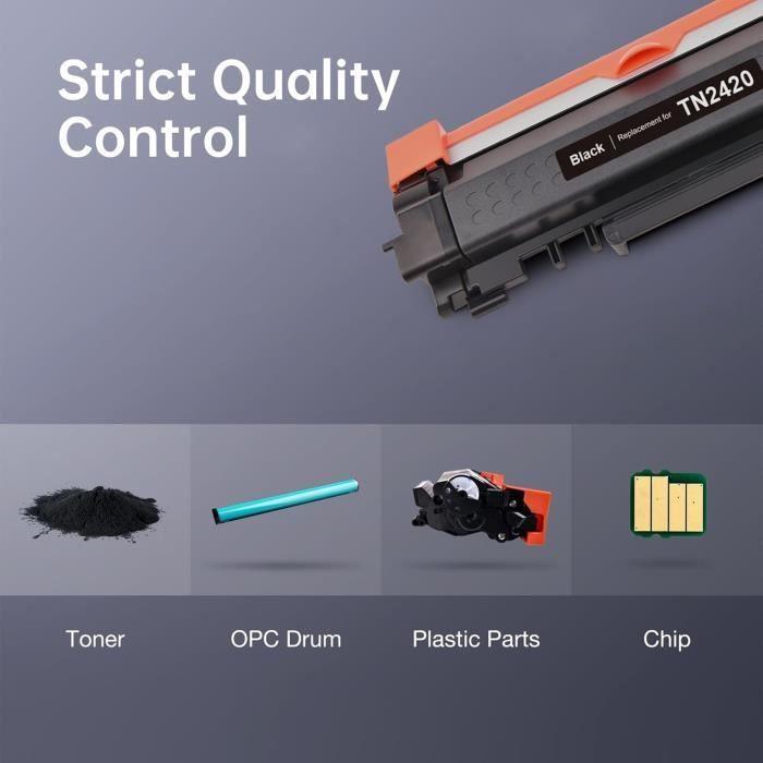 Toner - lemero - tn2420 - haute capacité - compatible brother - 4 paquets noirs