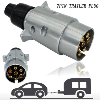 7 Pin 12V Spina per rimorchio in lega di alluminio Impianto elettrico Traino Traino Cablaggio Adattatore connettore Caravan Barca Luci del rimorchio Presa Spine UE
