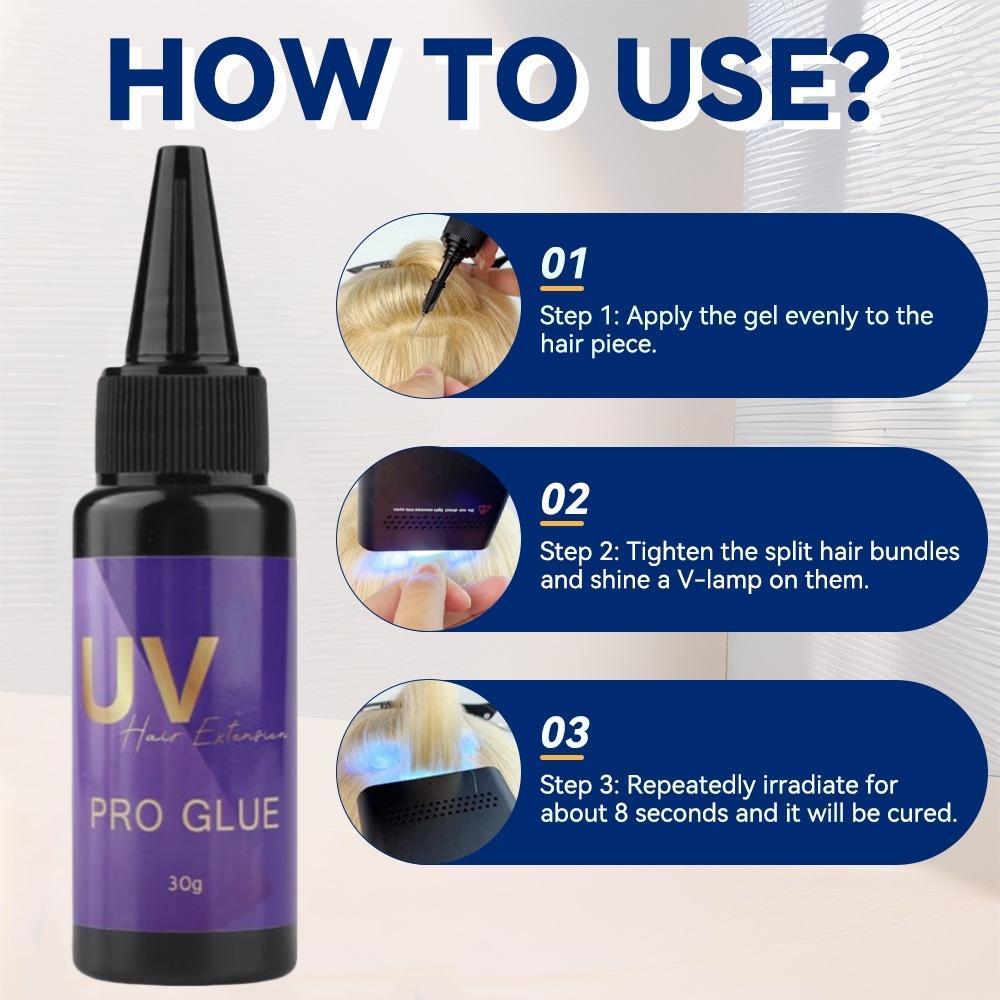 V Light Hair Extension System Tool Kit UV-light Glue with UV Light Hair Extension Comb Hair Glue Remover V-light Extension Machine for Hair Salon