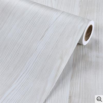 Gray White Wood Grain Stickers Wardrobe Cabinet Table Furniture Renovation Stickers Self-Adhesive PVC Waterproof Wallpaper