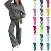 Women's Casual Warm Hooded Sweatshirt And Sweatpants Autumn/Winter Sports Set