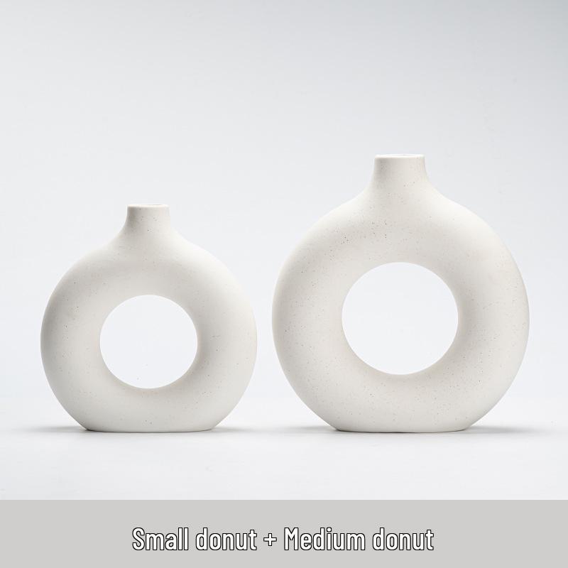 Creative Circular Ceramic Vase Set for Living Room Decor