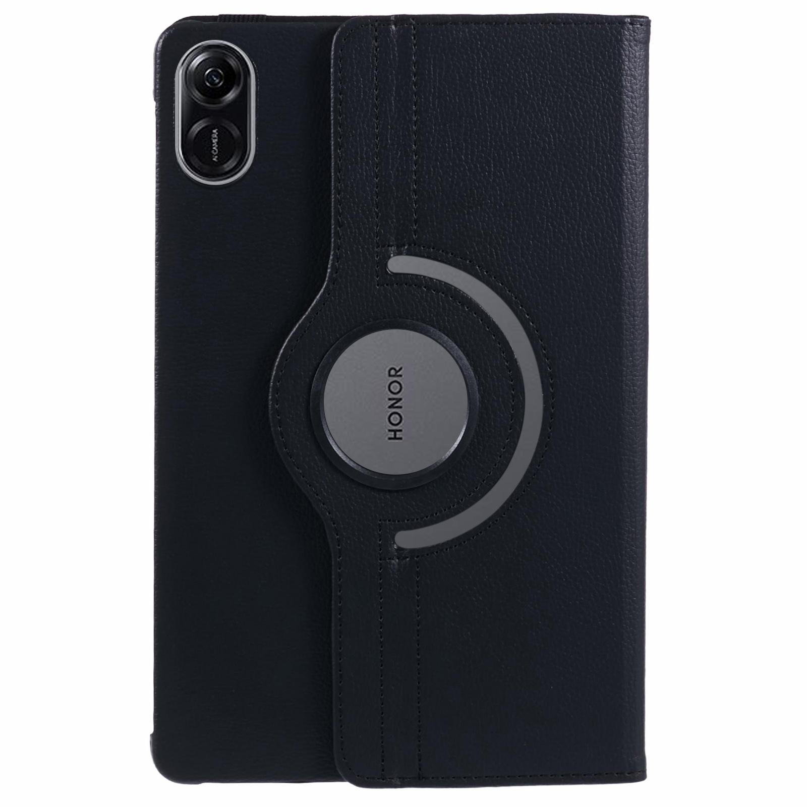 

For Honor Pad X8 Pro/Honor Pad X9 Case Leather+TPU Tablet Cover Rotating Stand Black