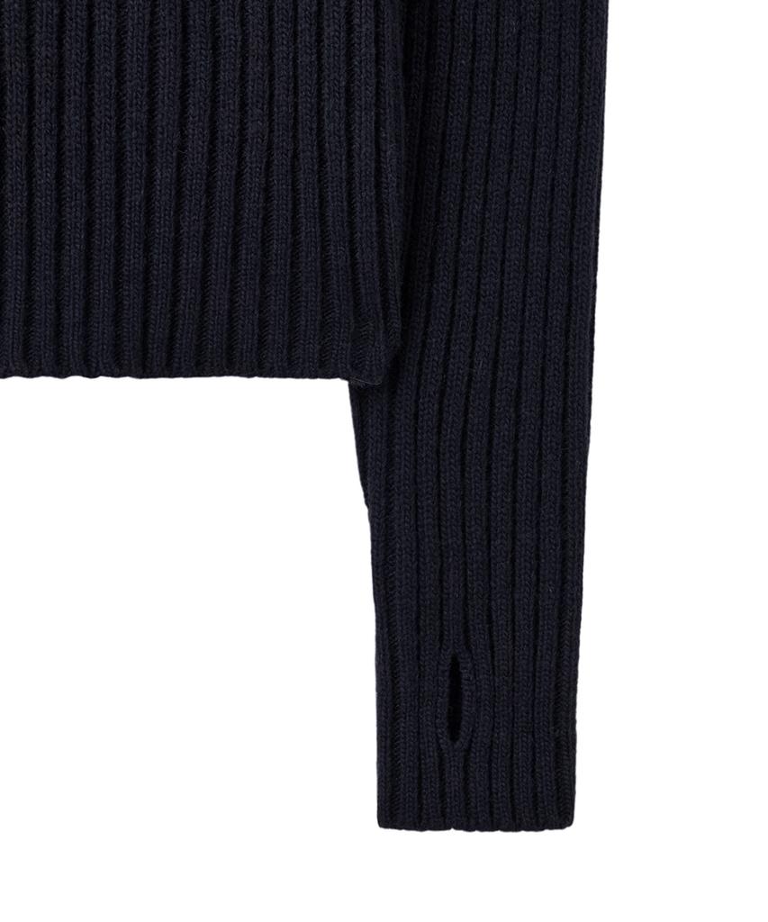MOONSUN Unisex, Balaclava Knit Top / Dark Navy