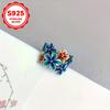 Bohemian style 925 sterling silver flower ring for women, vintage ethnic handmade fashion jewelry