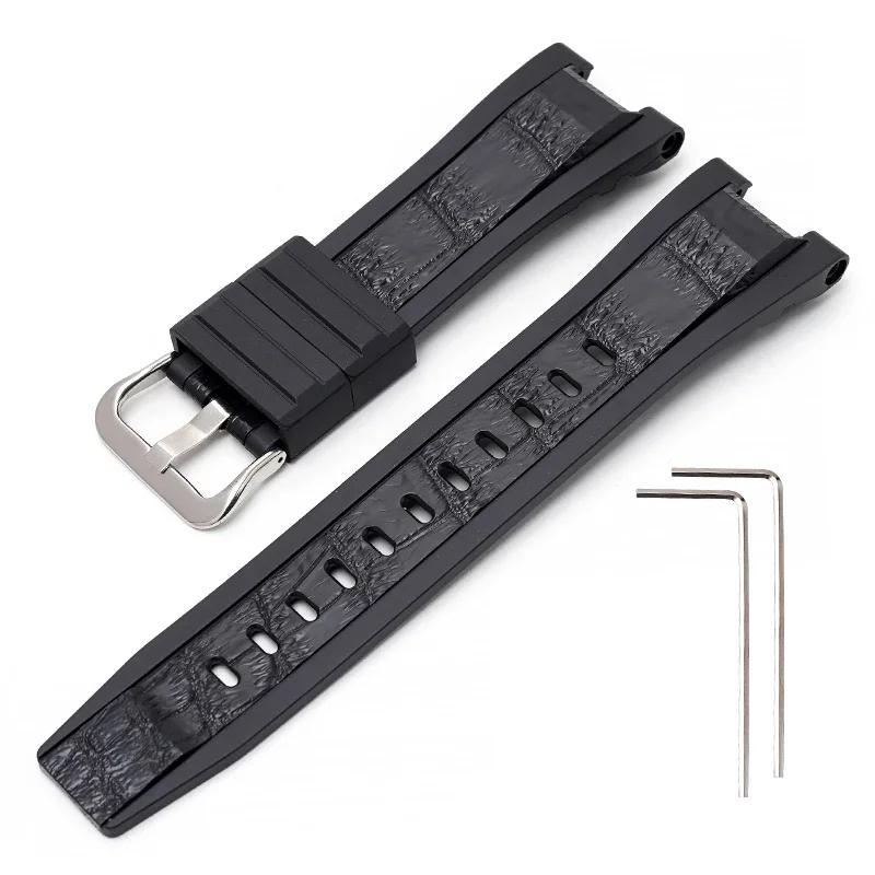 Ремешок для Casio G-Shock G-Steel GST-B100 GST-W300 GST-W110 GST-S110 Замена Мужской Спортивный Водонепроницаемый Вогнутый Резиновый Часовой Ремешок for GST-W300