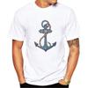 2019 Fashion Summer Mens Hipster ONeck Short Sleeve Sail Anchor Nautical Graphic Printed T Shirt Cool Tee Tops A035