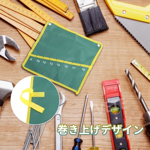 Wrench Storage Bag, Canvas Spanner Wrench Tool Storage Bag, Durable Storage Bag for Wrenches, Wrench Wrap Roll with Pocket, Space-Saving Canvas Spanne