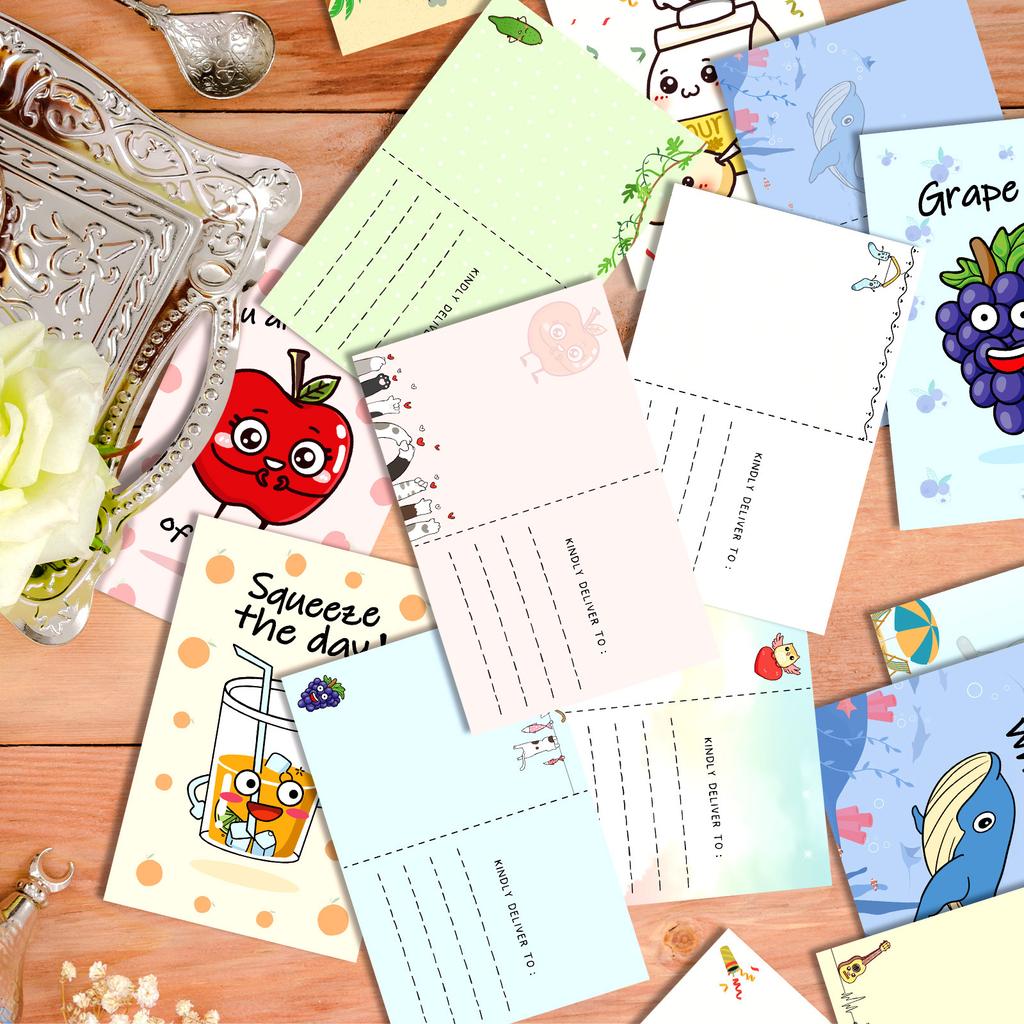 20 Cartoon Puns Series High-Value Postcards Macaron Color Gentle Decorative Card Gifts