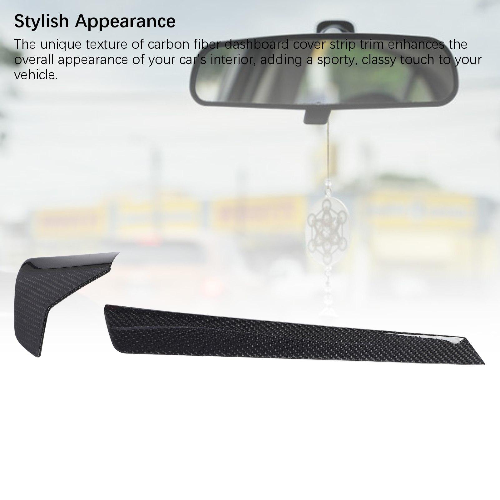 2Pcs Car Dashboard Panel Trim Strip Cover Carbon Fiber Center Console Dashboard Panel Decorative Strip for 3 Series M3
