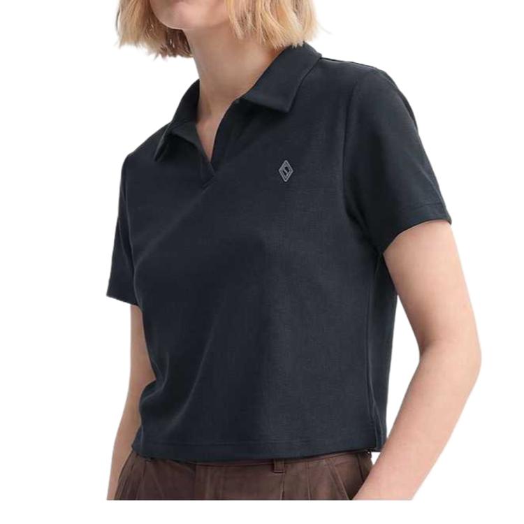 Skechers Breathable Moisture-Wicking Solid Color Mid-Weight Polo Shirt Women tops L226W099-0620