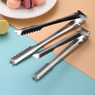 Stainless Steel Kitchen Tool Stainless Steel Tongs For Barbecue Party Bar Bbq Clip Bread Food Ice Clamp Ice Tong