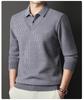 Men's 2025 Winter Knit Sweater with Shirt Collar - Plus Velvet, Thick, Warm, Long Sleeve, Fake Two-Piece Design for Middle-Aged